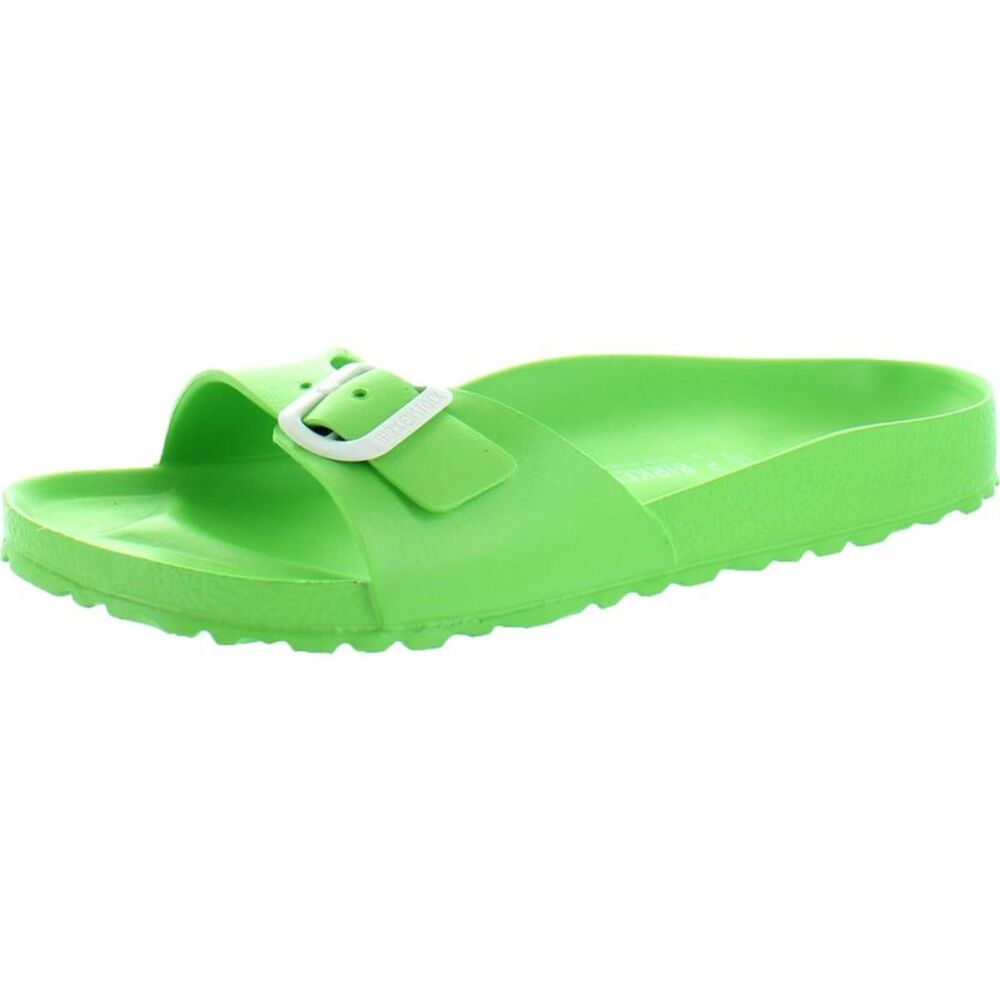 Birkenstock Womens Madrid Green Slides Slip On Flat Footbed Sandals Shoes New